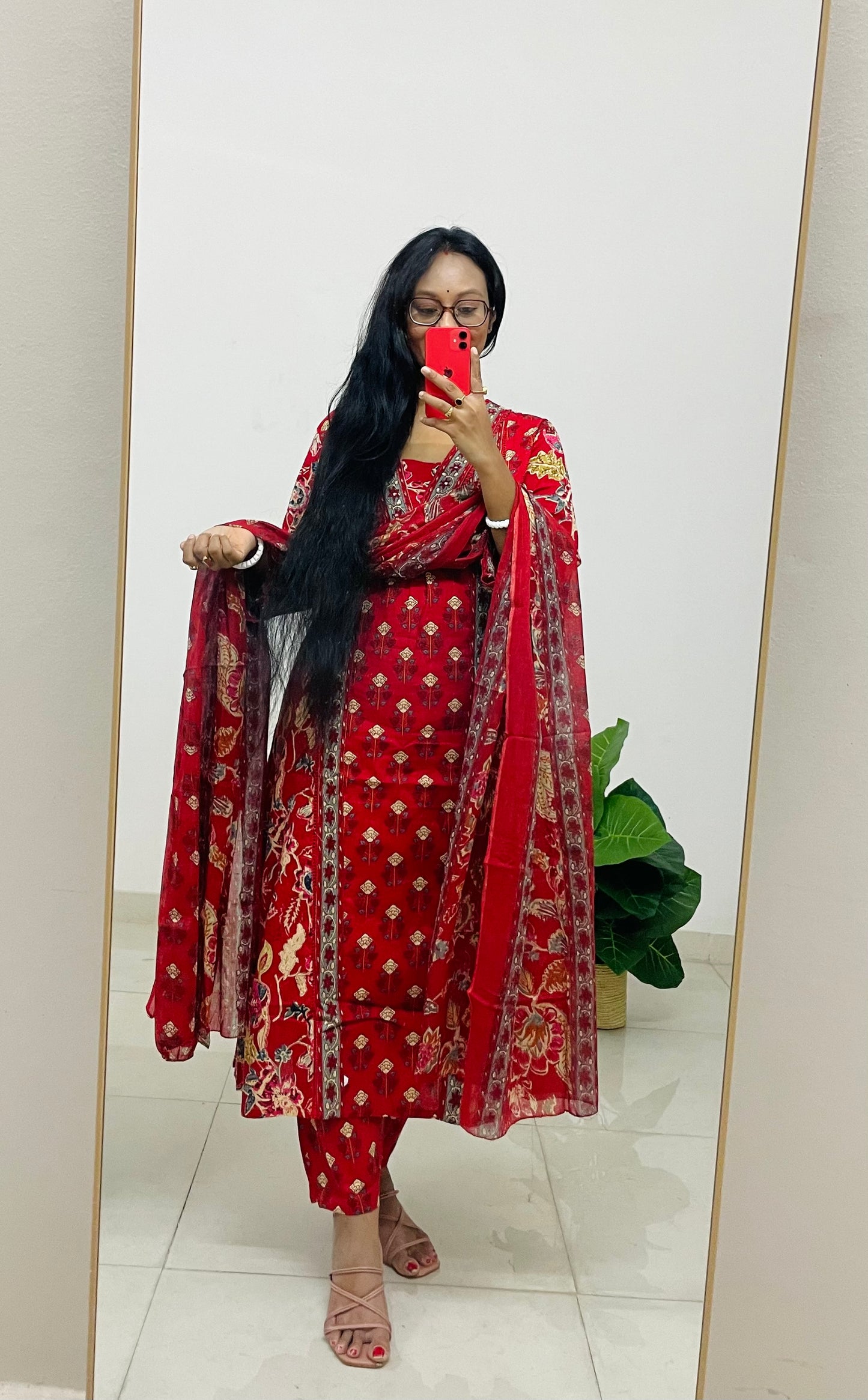 T005- Premium cotton kurti with pant and dupatta