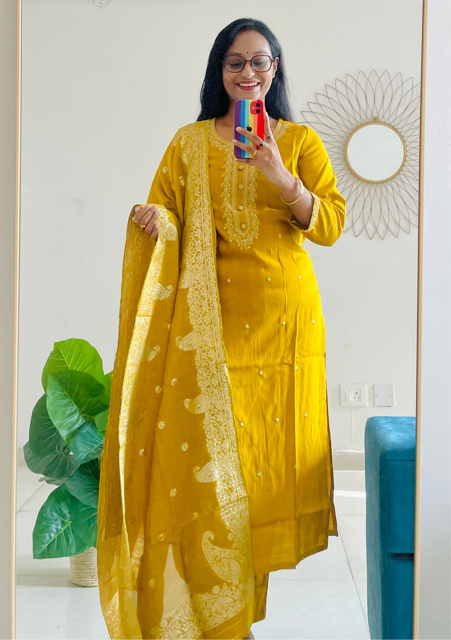 T023-GOLDEN HOUR WEAVE ROMAN SILK SUIT SET