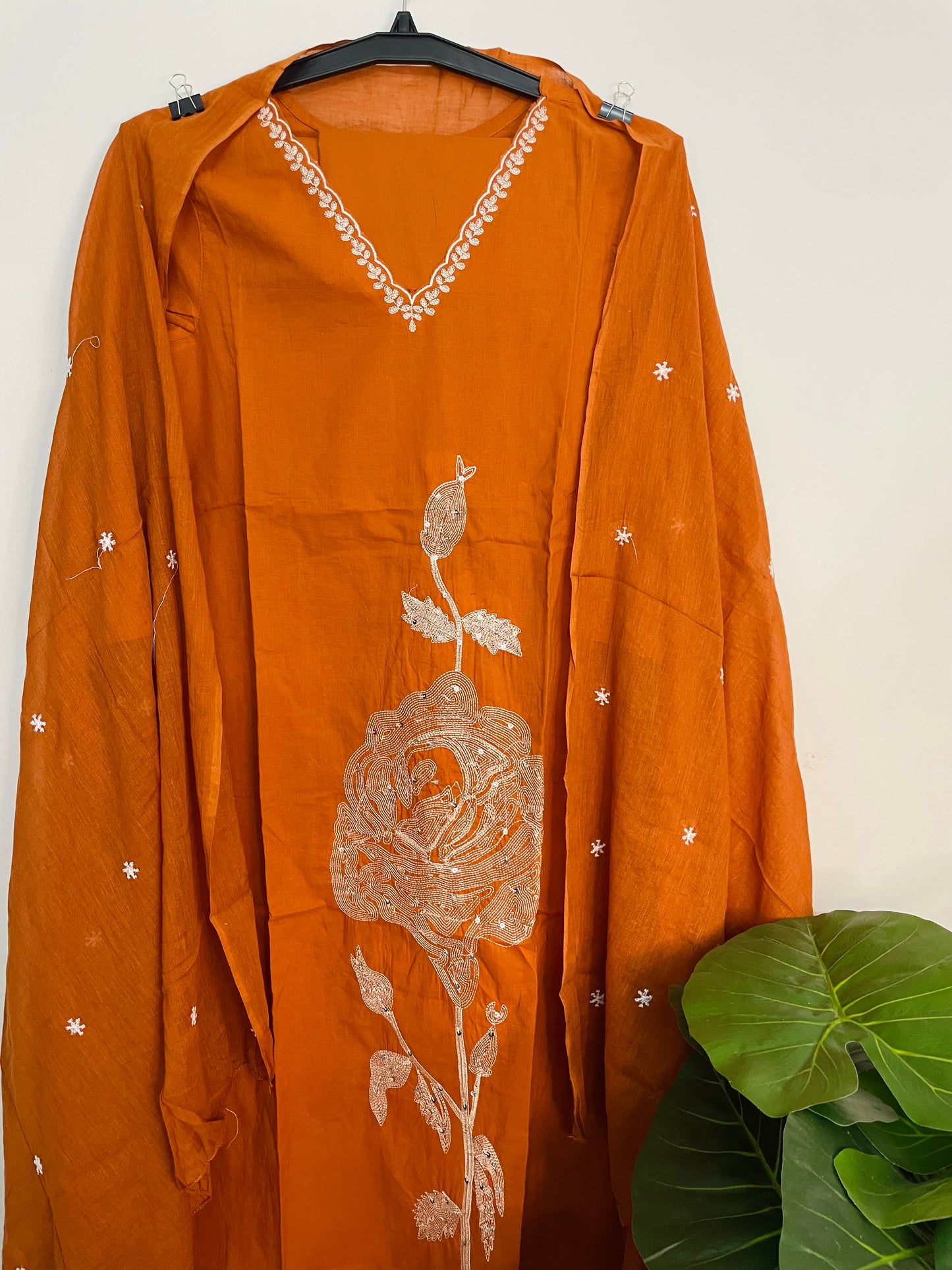 T066-Premium Pure cotton kurti with pant and dupatta