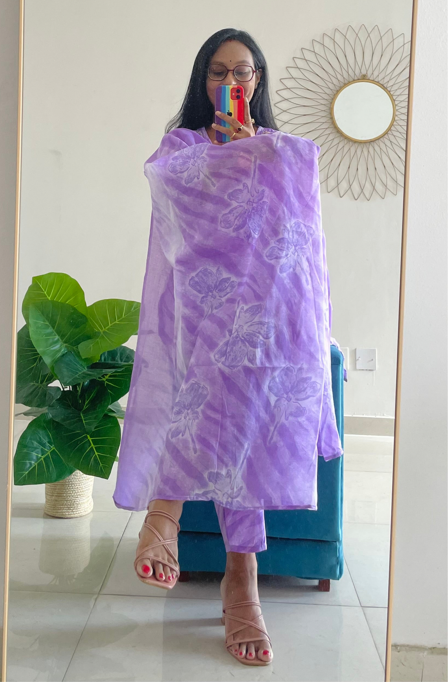 T019-Premium Pure cotton kurti with pant and dupatta