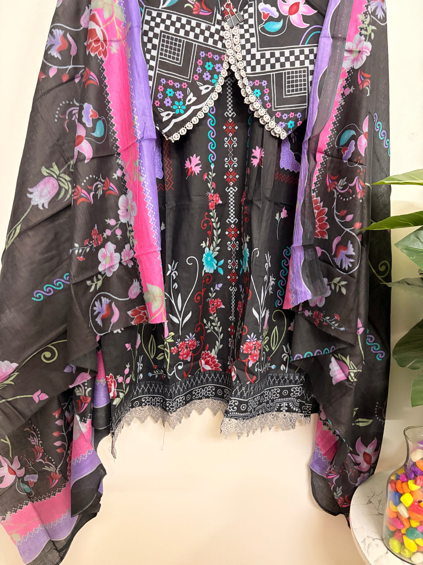 T117- Premium Pure cotton Pakistani style three-piece suit