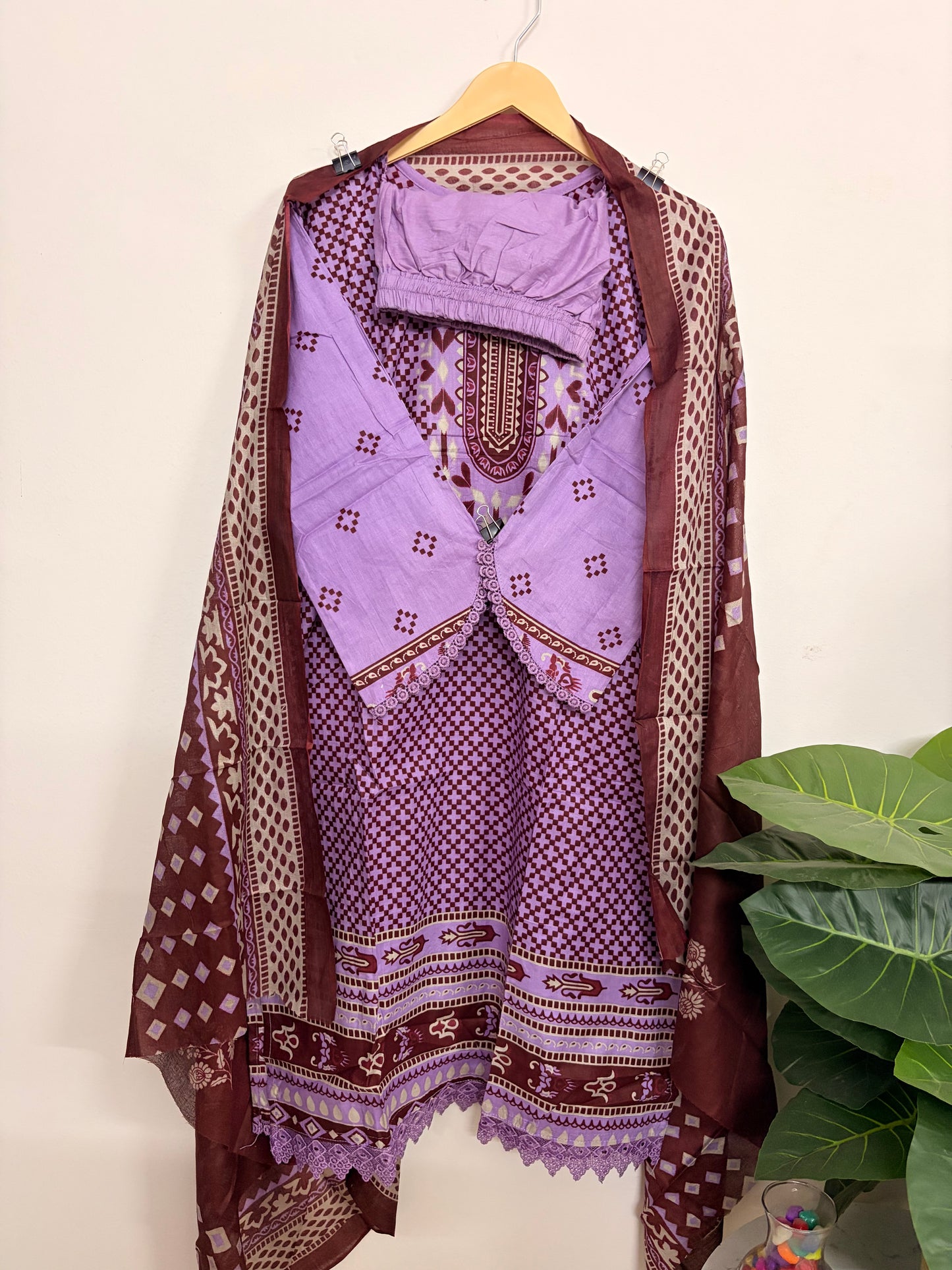 T118- Premium Pure Cotton Pakistani three-piece suit set