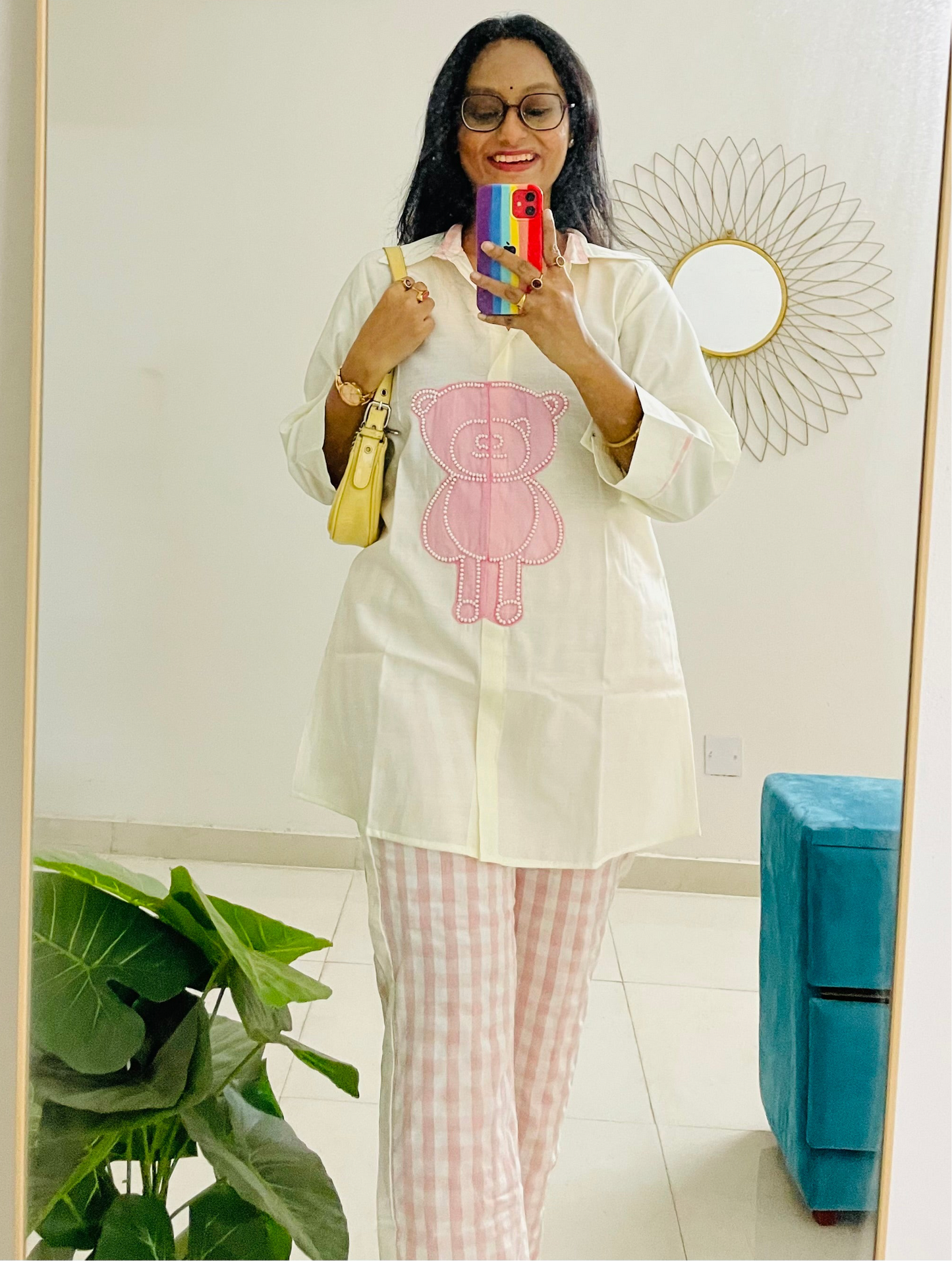 T038-PEARLY PINK PUFF TEDDY KISS COTTON CO-ORD