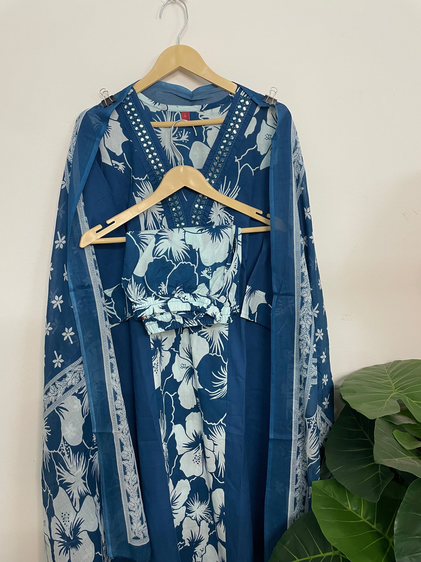 T072-Premium Pure cotton kurti with pant and dupatta