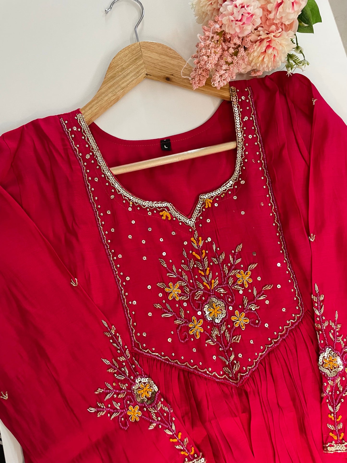 T055-Premium Mul Chanderi Kurti with pant and dupatta