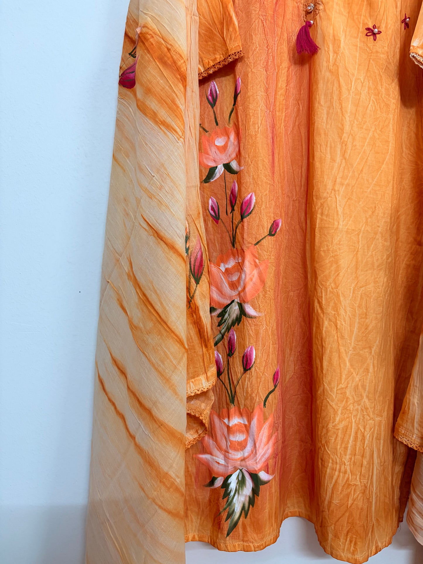 T110- Premium Pure Cotton Straight Kurti with pant and dupatta
