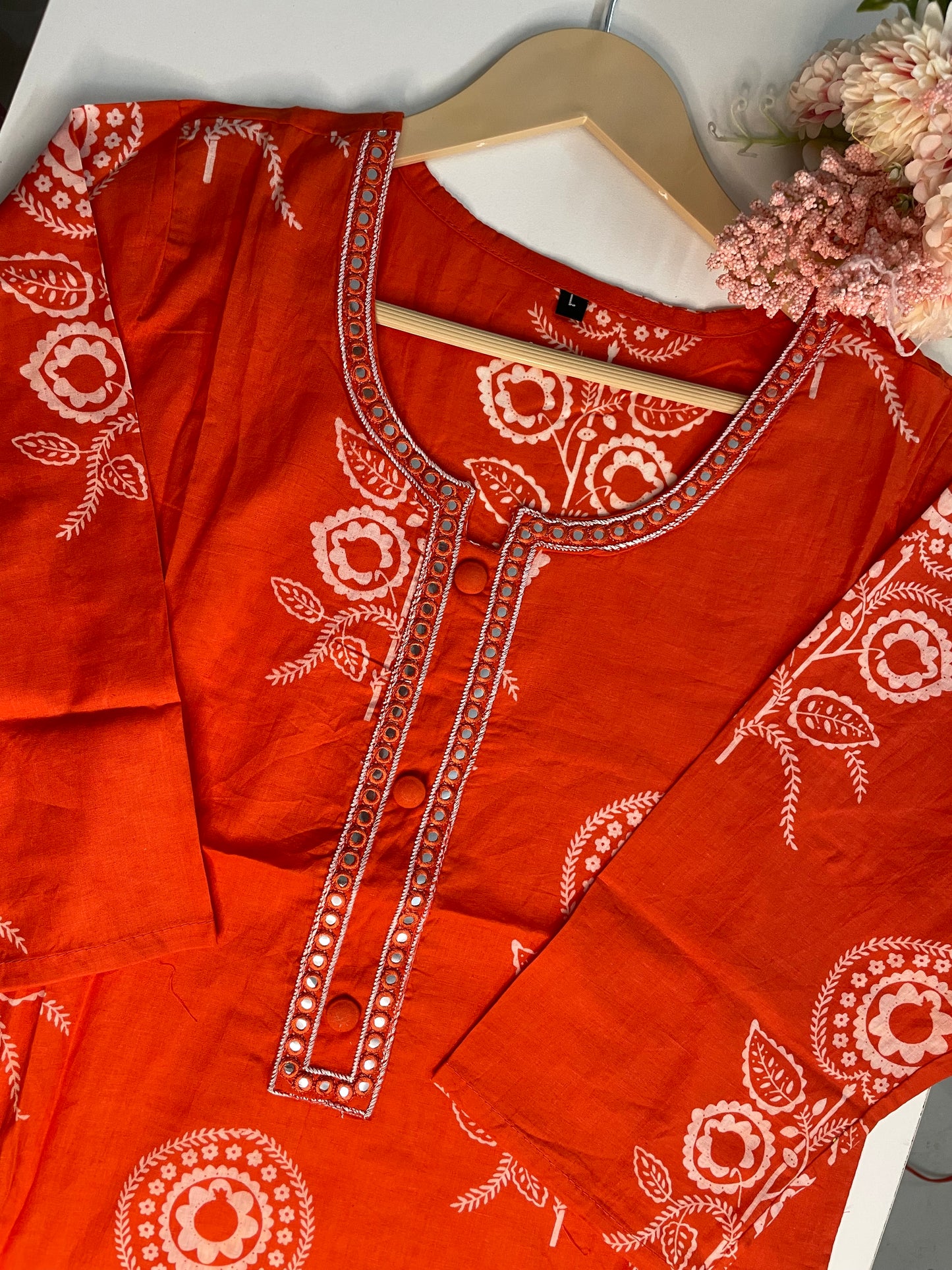 T065-Premium Pure cotton kurti with pant and dupatta