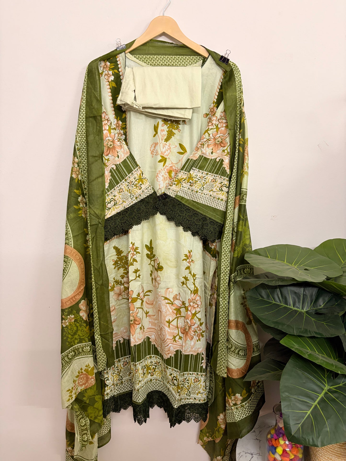 T124- Premium Pure Cotton Pakistani three-piece suit