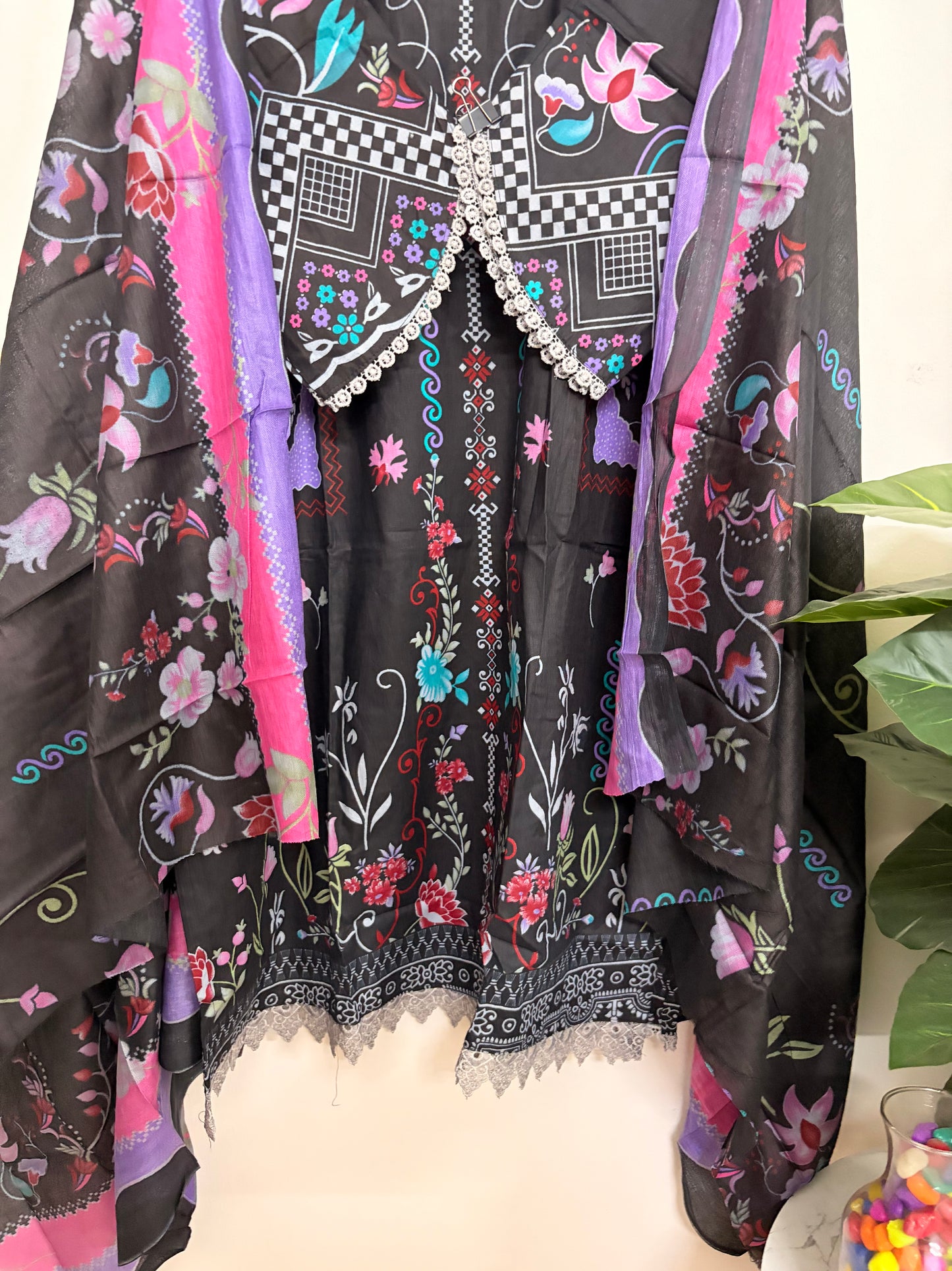T117- Premium Pure cotton Pakistani style three-piece suit