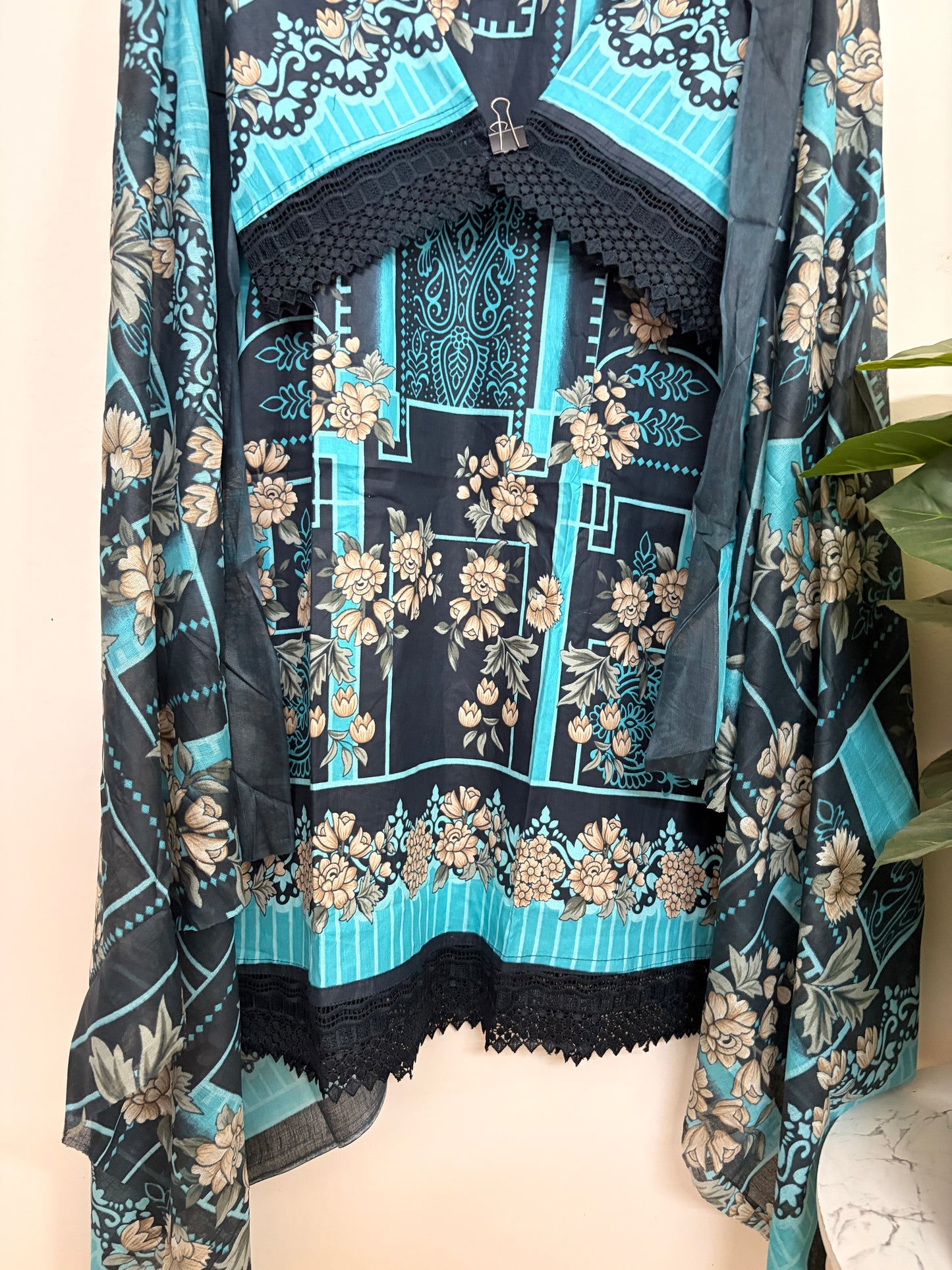 T123- Premium Pure Cotton Pakistani three-piece suit