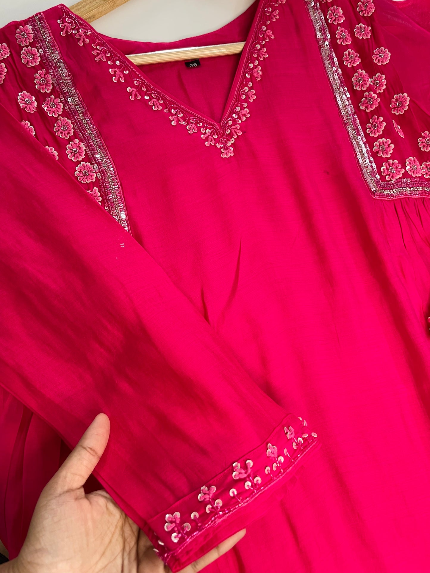 T054-Premium Pure Mul Chanderi kurti with pant and dupatta