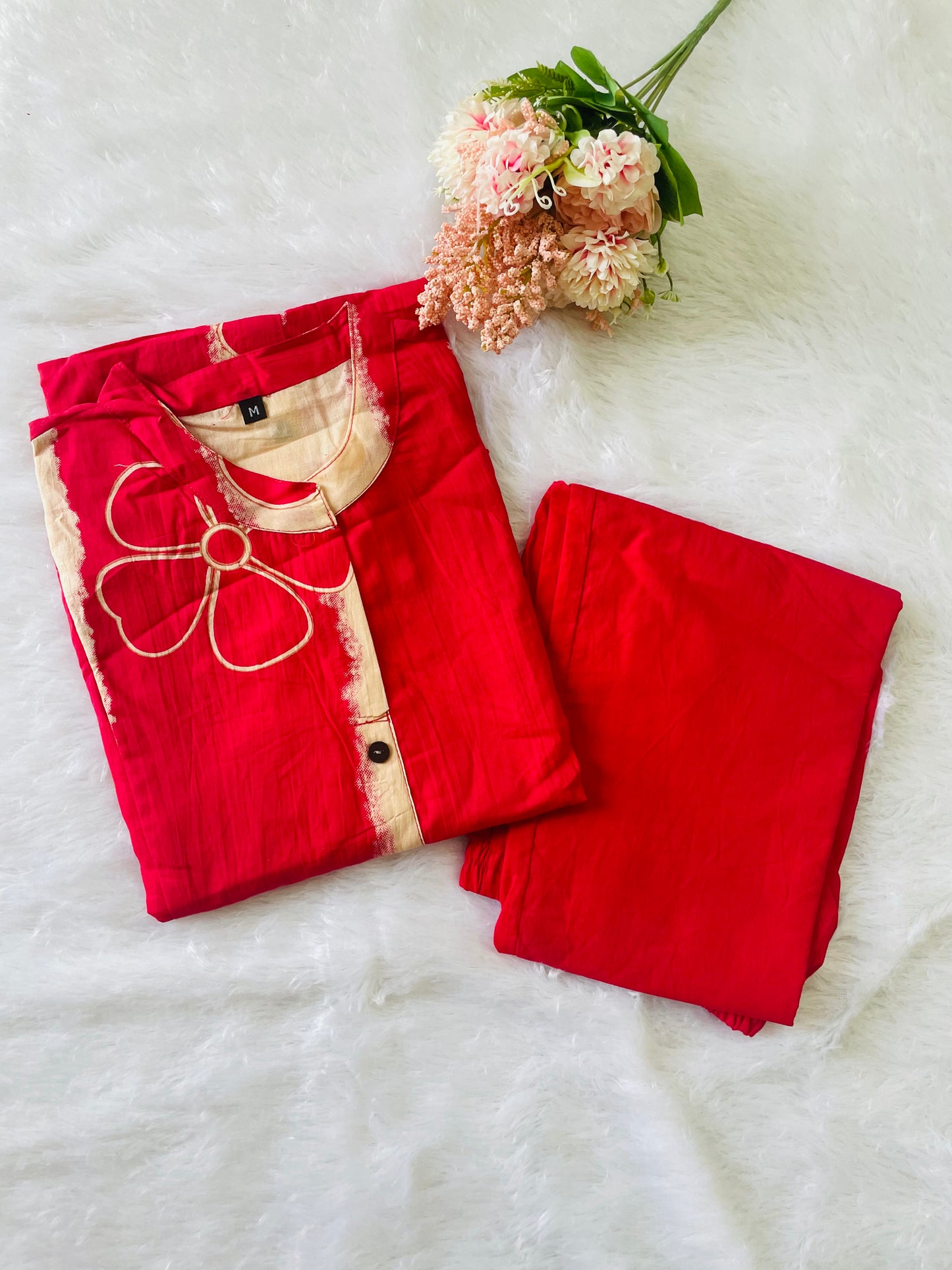 T030-FUSCHIA TIE DYE COTTON KURTA SET