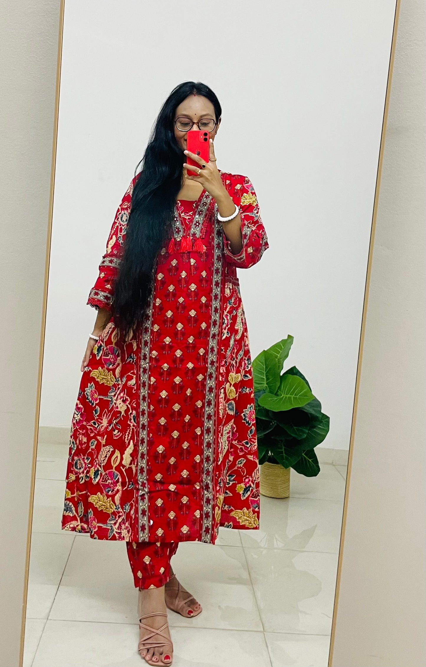 T005- Premium cotton kurti with pant and dupatta