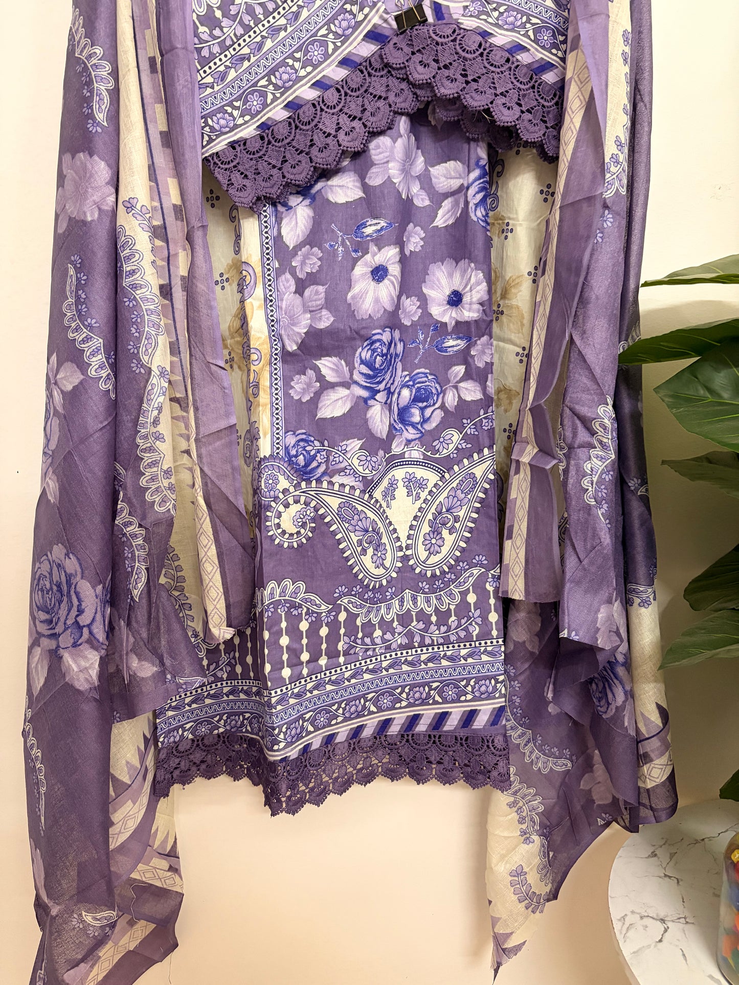 T126- Premium Pure Cotton Pakistani three-piece suit