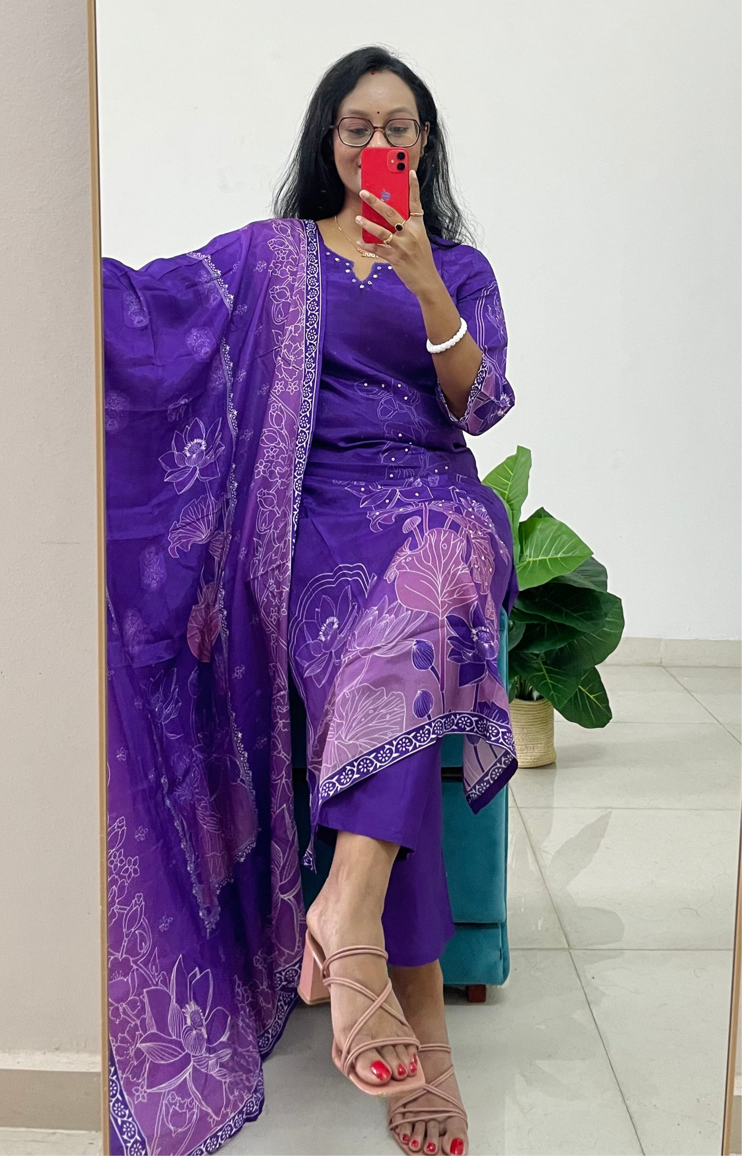 T013- Premium pure Muslin silk kurta set