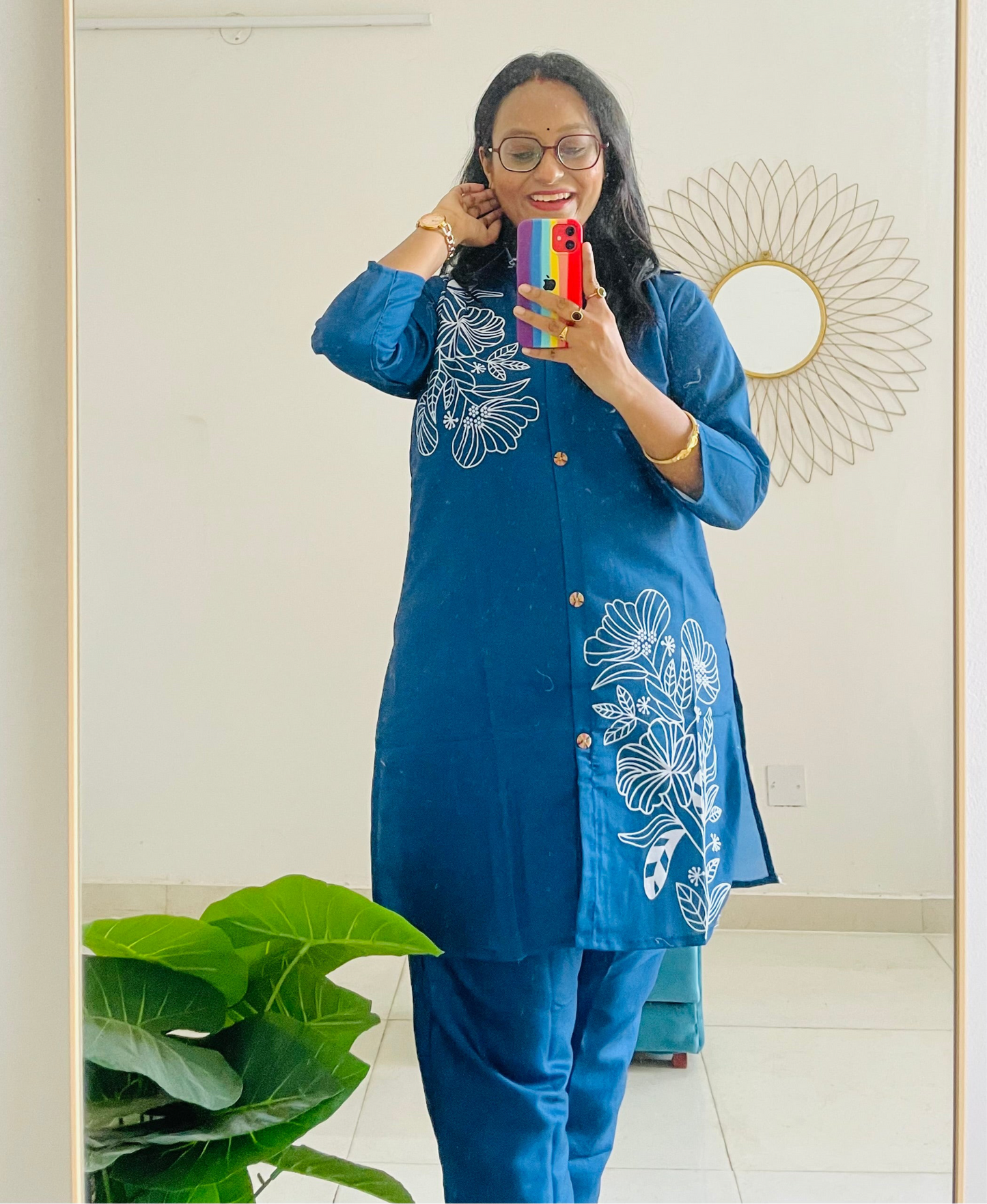 T034-NAVY MUSE PREMIUM COTTON CO-ORD