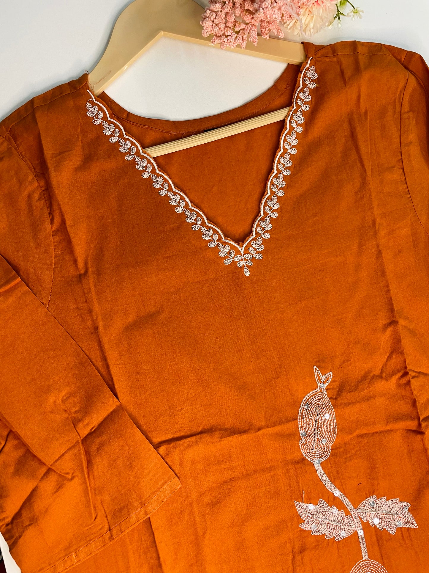 T066-Premium Pure cotton kurti with pant and dupatta