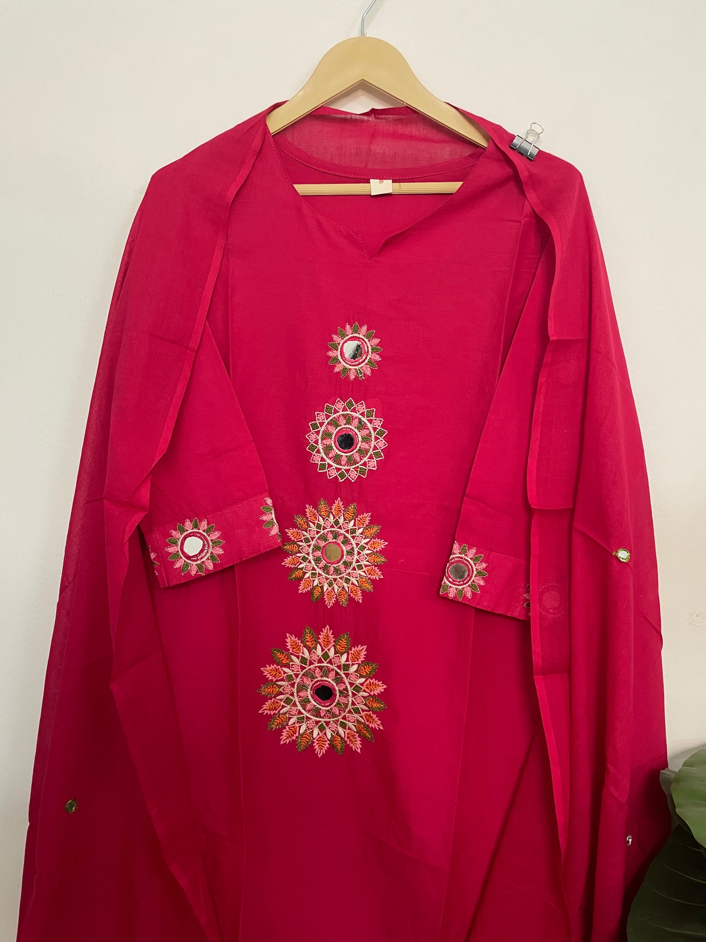 T069-Premium Pure cotton kurti with pant and dupatta