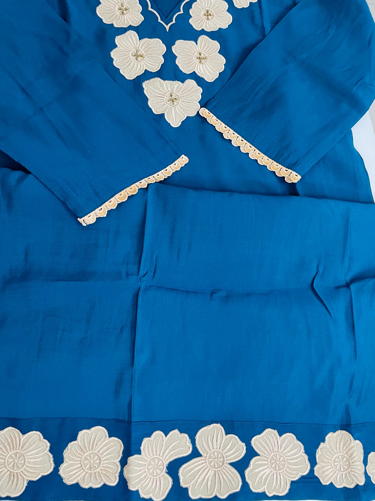 T046-Roman silk kurti with pant and dupatta