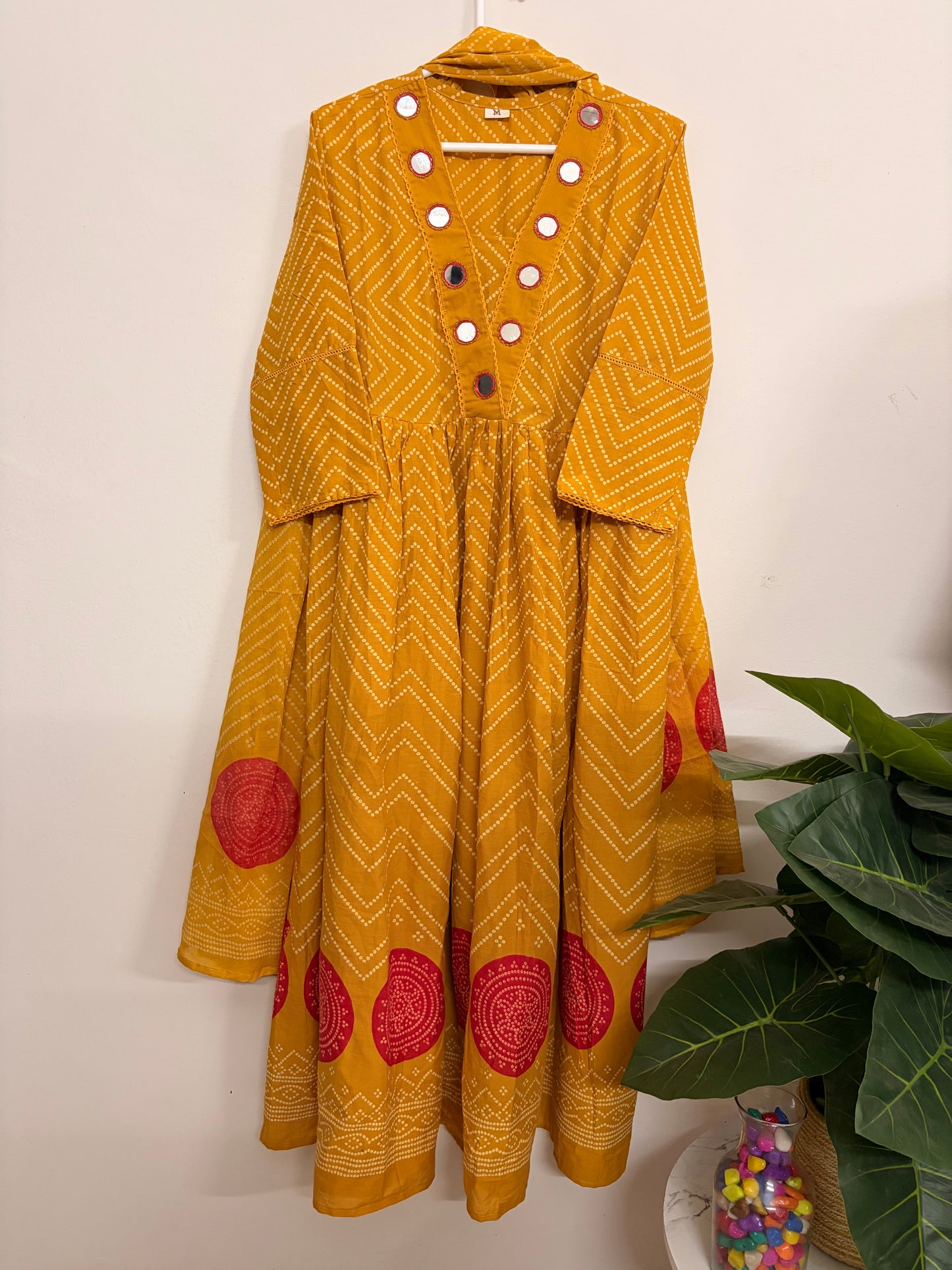 T106- Premium Pure Cotton Anarkali kurti with pant and dupatta