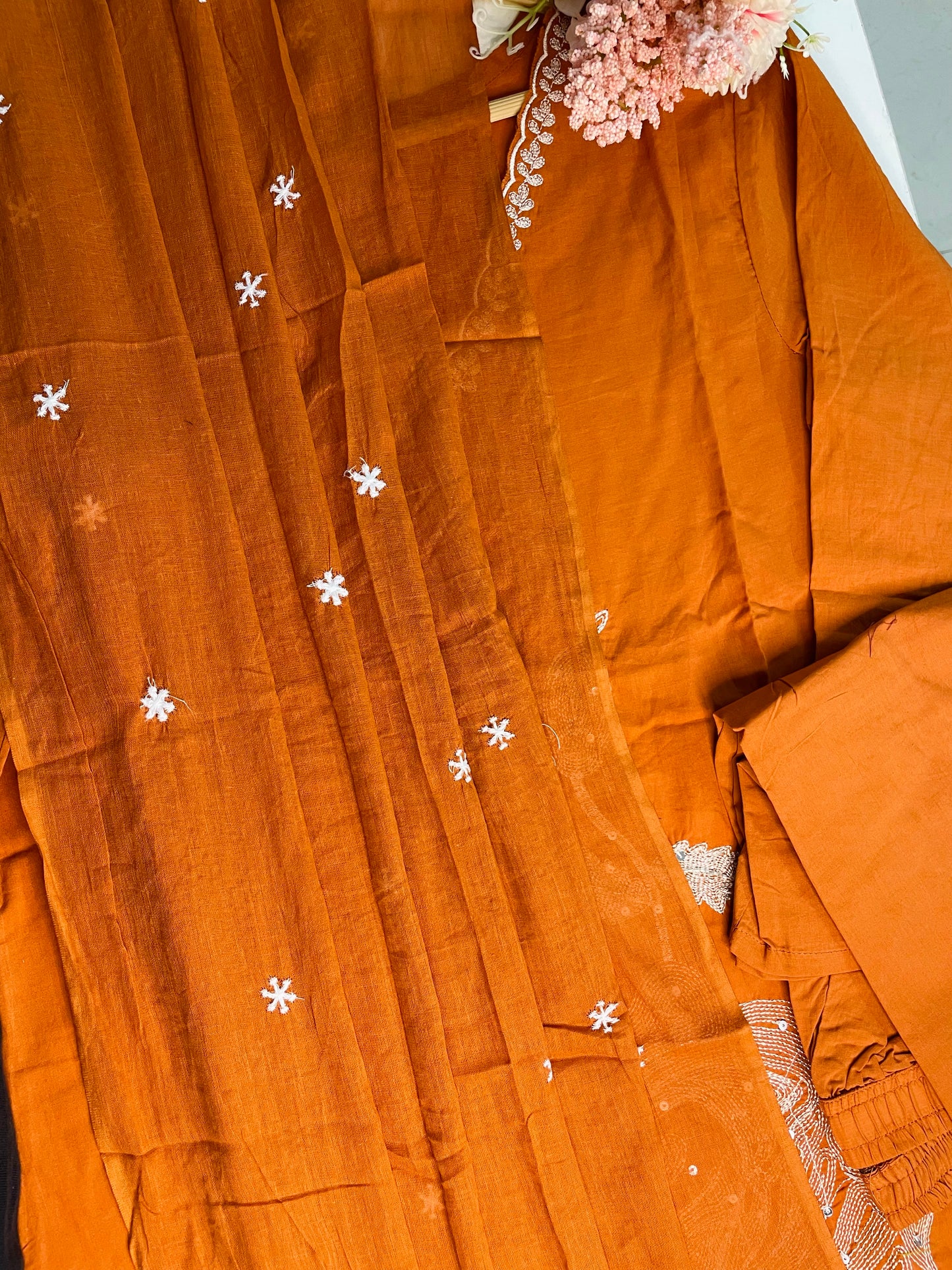 T066-Premium Pure cotton kurti with pant and dupatta