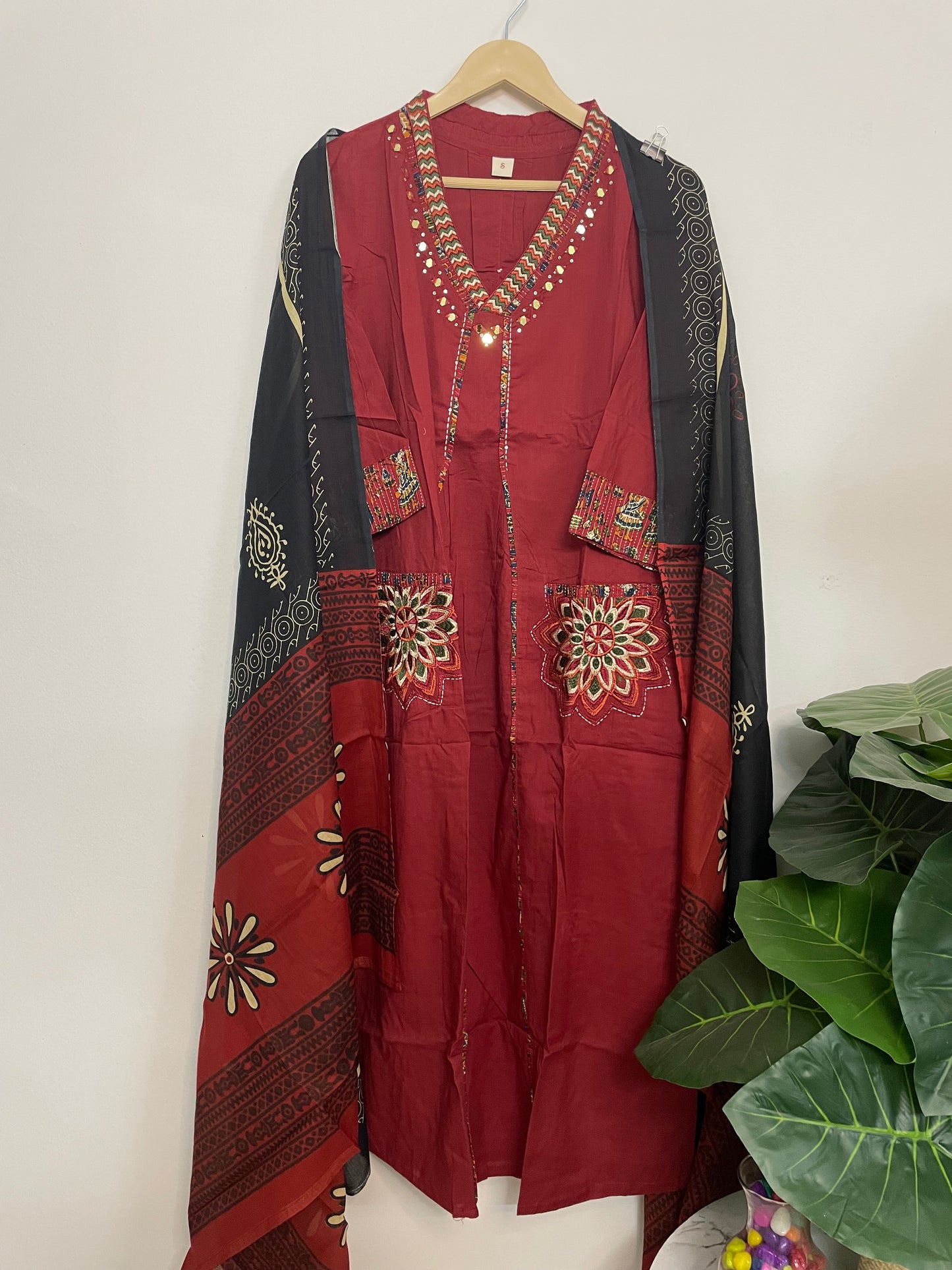 T070-Premium Pure cotton kurti with pant and dupatta