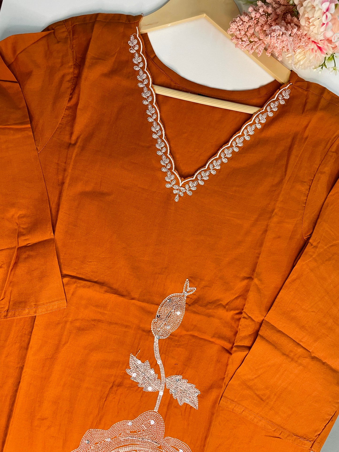 T066-Premium Pure cotton kurti with pant and dupatta